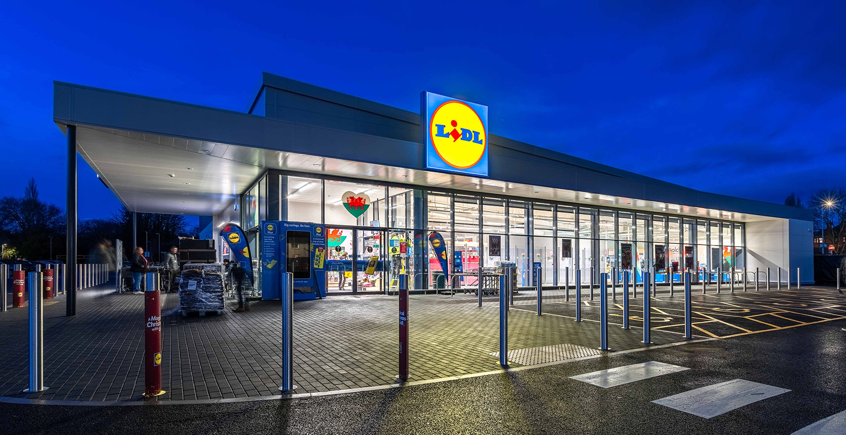 Lidl store at night time