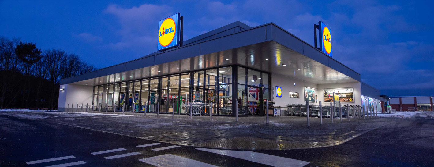 Lidl store at night time